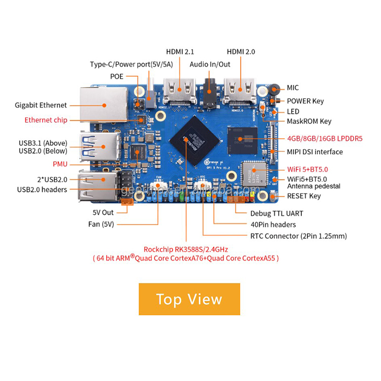 Orange Pi 5 Pro 4GB 8GB 16GB R - Orange Pi 5 Plus 16Gb avis et prix